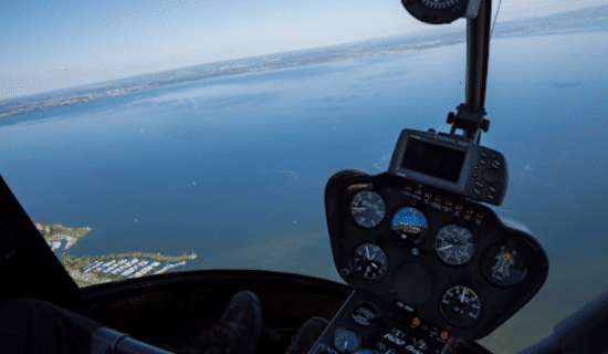 View of ocean from helicopter tour