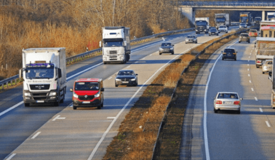 Vehicles driving on highway