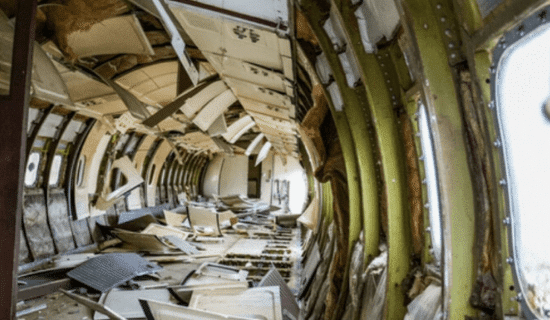 Inside of a plane after a crash