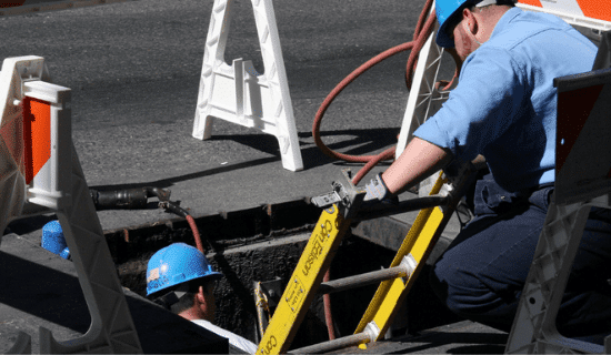 construction on a busy street