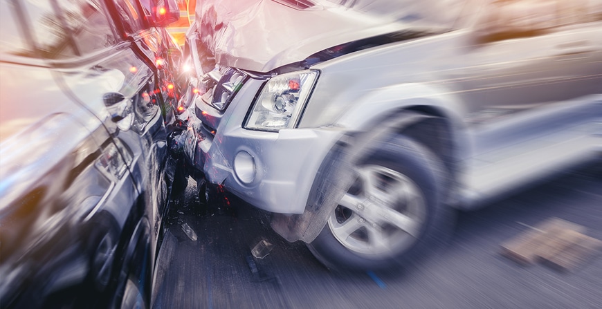 Photo of Cars Involved in a Collision or Crash Stock Photo - Image