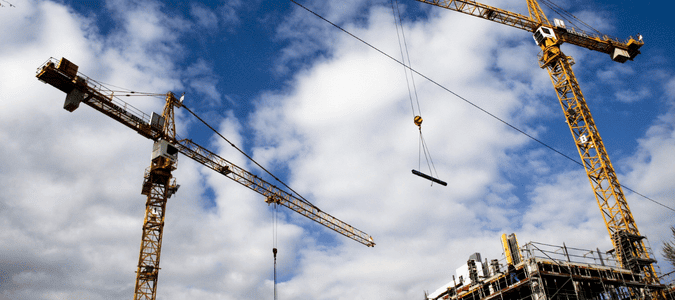 cranes at a construction site