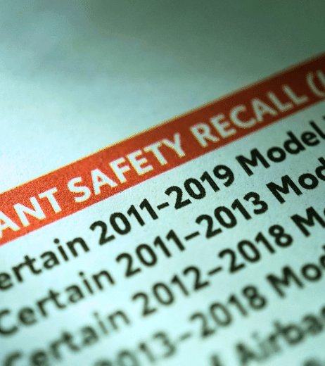 Image of safety recall notice