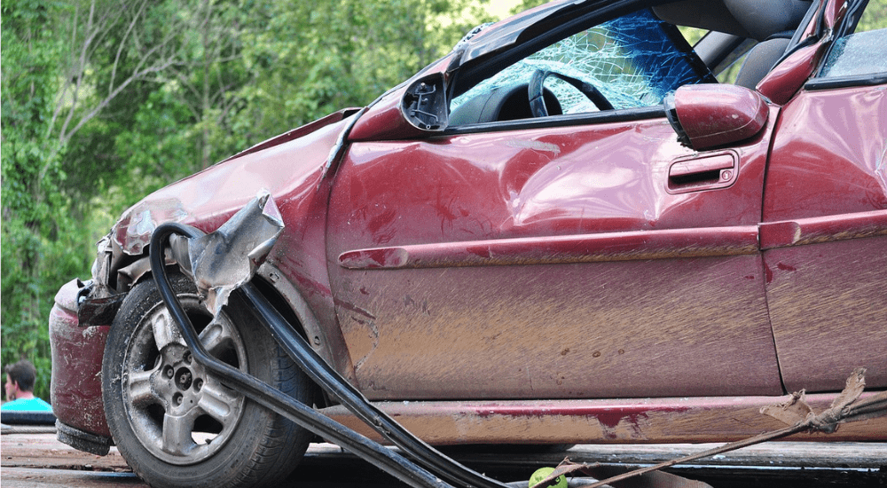 a car that has been involved in a car accident